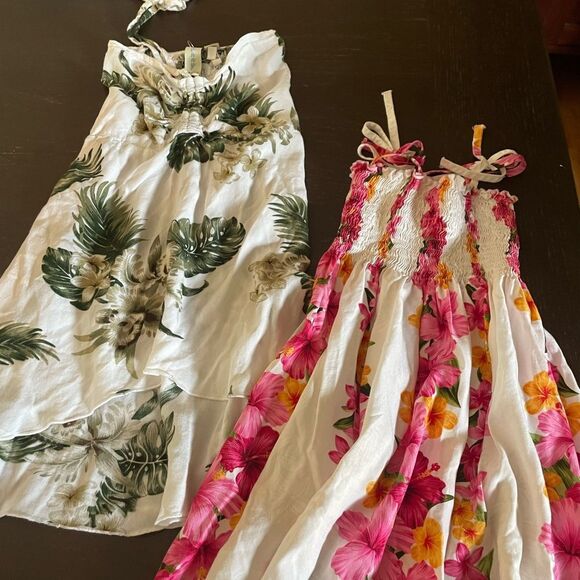 2 Vintage Girls Rayon Hawaiian Dresses Sunny and Paradise Made in the USA - Picture 8 of 16